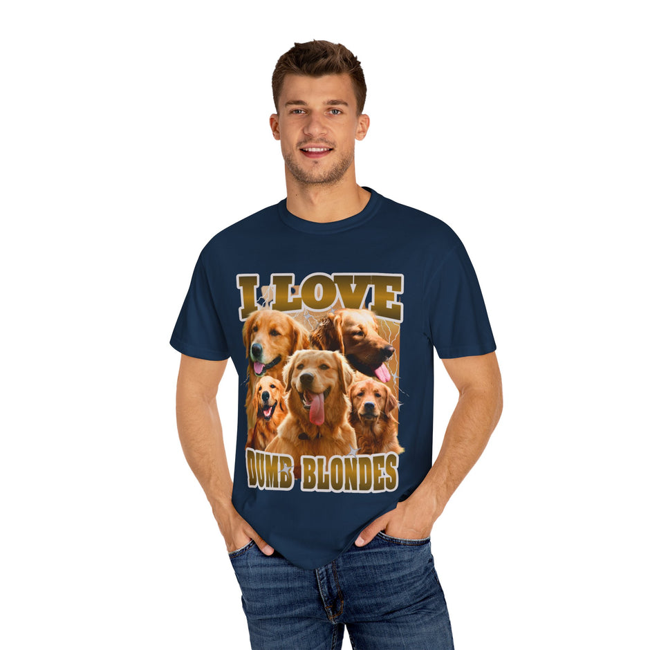 I LOVE DUMB BLONDES – PERSONALIZED PET PHOTO T-SHIRT