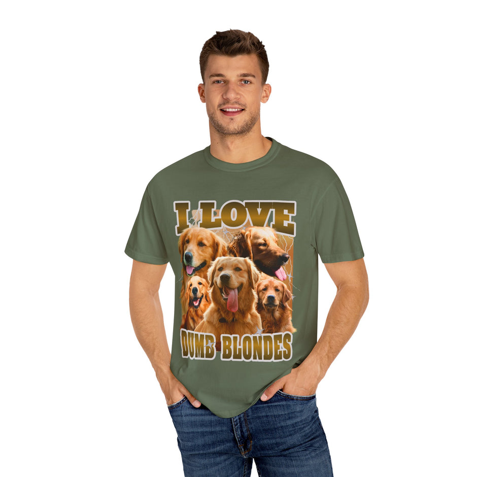 I LOVE DUMB BLONDES – PERSONALIZED PET PHOTO T-SHIRT