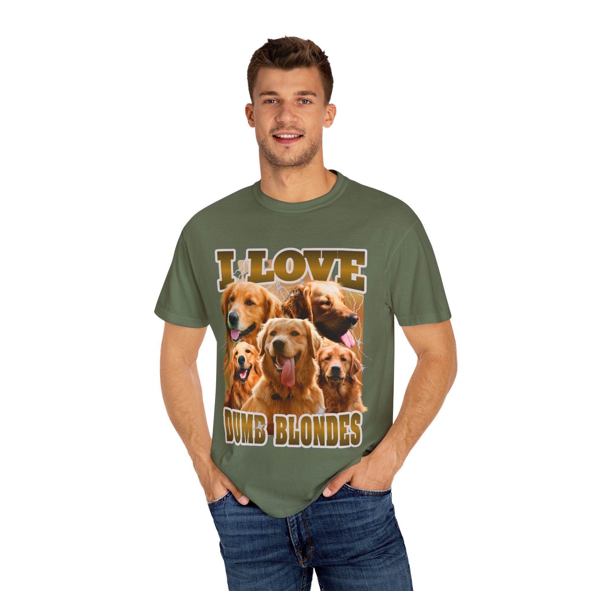 I LOVE DUMB BLONDES – PERSONALIZED PET PHOTO T-SHIRT