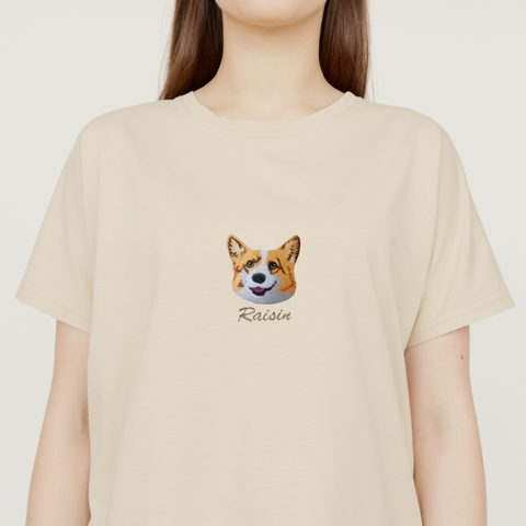 EMBROIDERED PET FACE T-SHIRT -  PERSONALIZED PET T-SHIRT