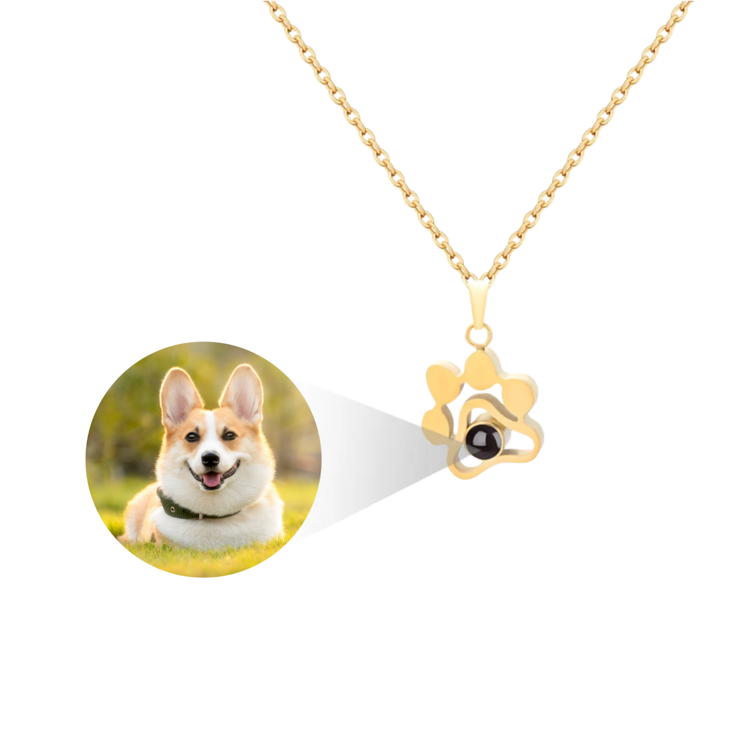PET PROJECTION PHOTO NECKLACE -  PERSONALIZED PHOTO