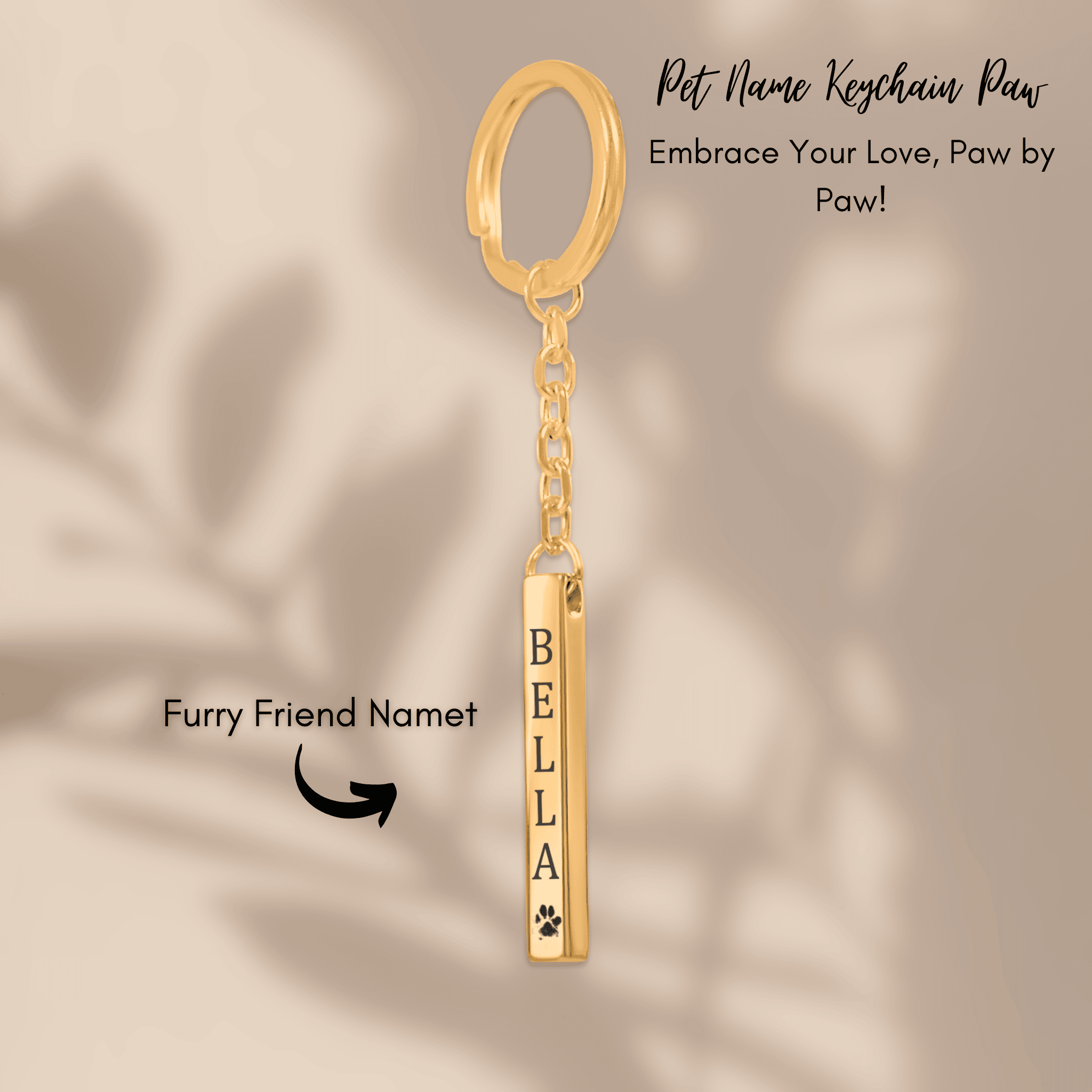 PERSONALIZED PET NAME KEYCHAIN