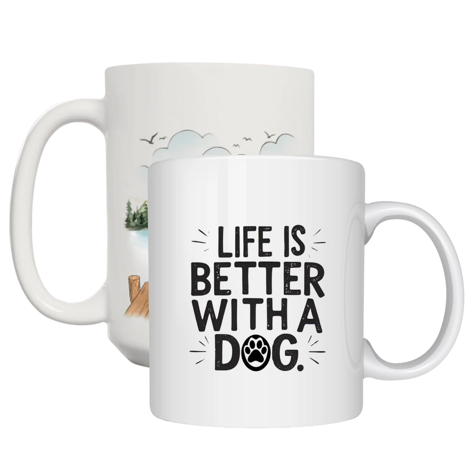 Girl and Dogs - Life Is Better With Dogs - Personalized Mug