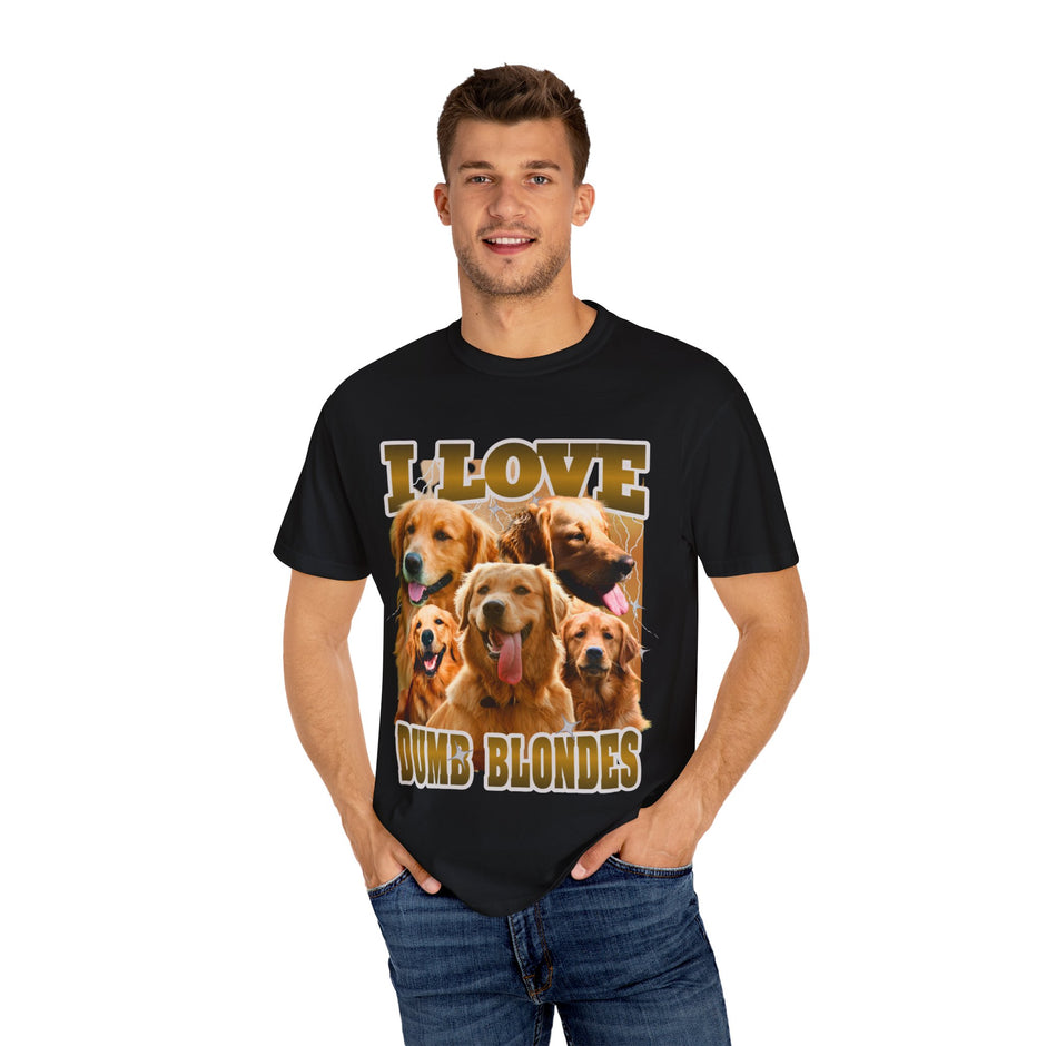 I LOVE DUMB BLONDES – PERSONALIZED PET PHOTO T-SHIRT