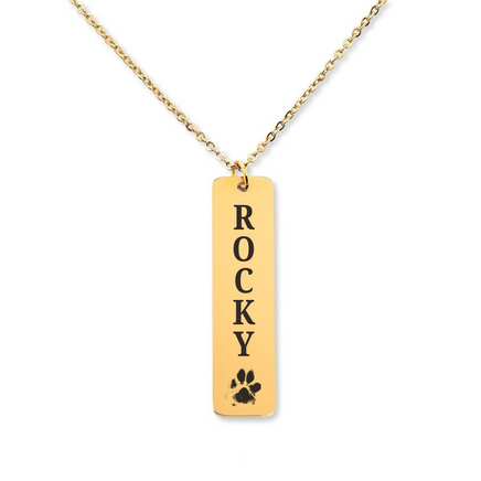 PERSONALIZED PET'S NAME & PET'S PRINT NECKLACE