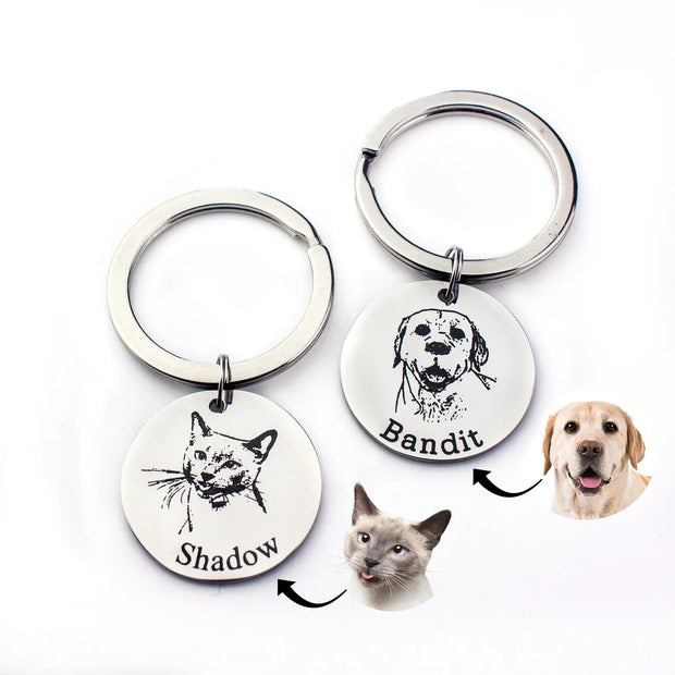 PERSONALIZED PET PORTRAIT KEYCHAIN