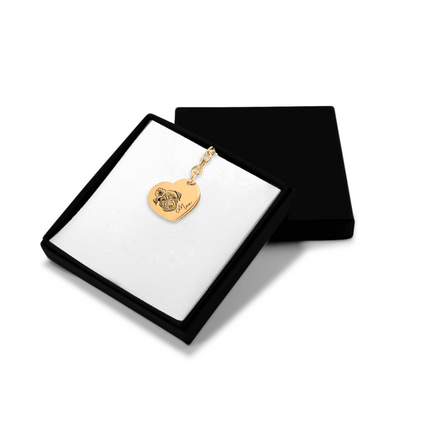 PERSONALIZED PET PROTRAIT HEART KEYCHAIN