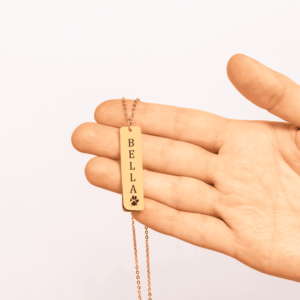 PERSONALIZED PET'S NAME & PET'S PRINT NECKLACE