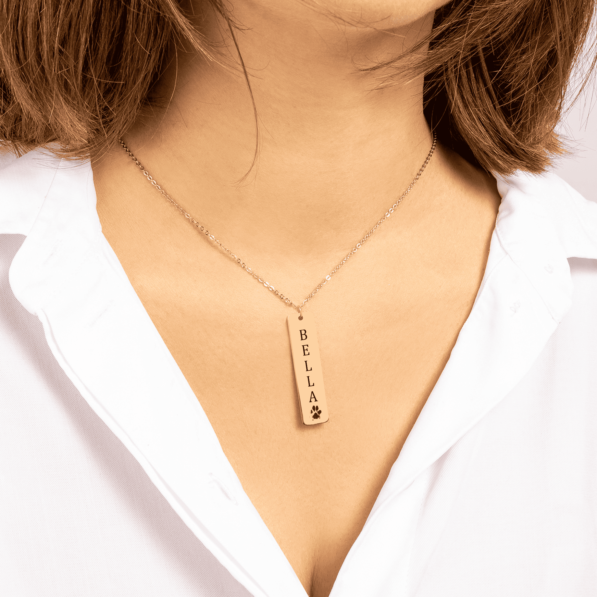PERSONALIZED PET'S NAME & PET'S PRINT NECKLACE