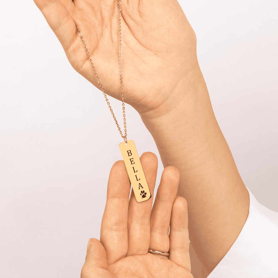 PERSONALIZED PET'S NAME & PET'S PRINT NECKLACE