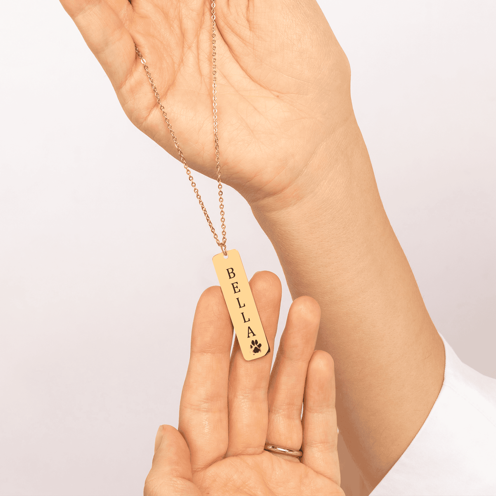 PERSONALIZED PET'S NAME & PET'S PRINT NECKLACE